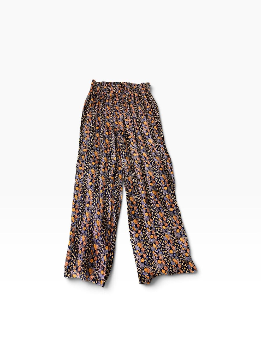 Angie Floral Smocked High-Waisted Wide-Leg Pants